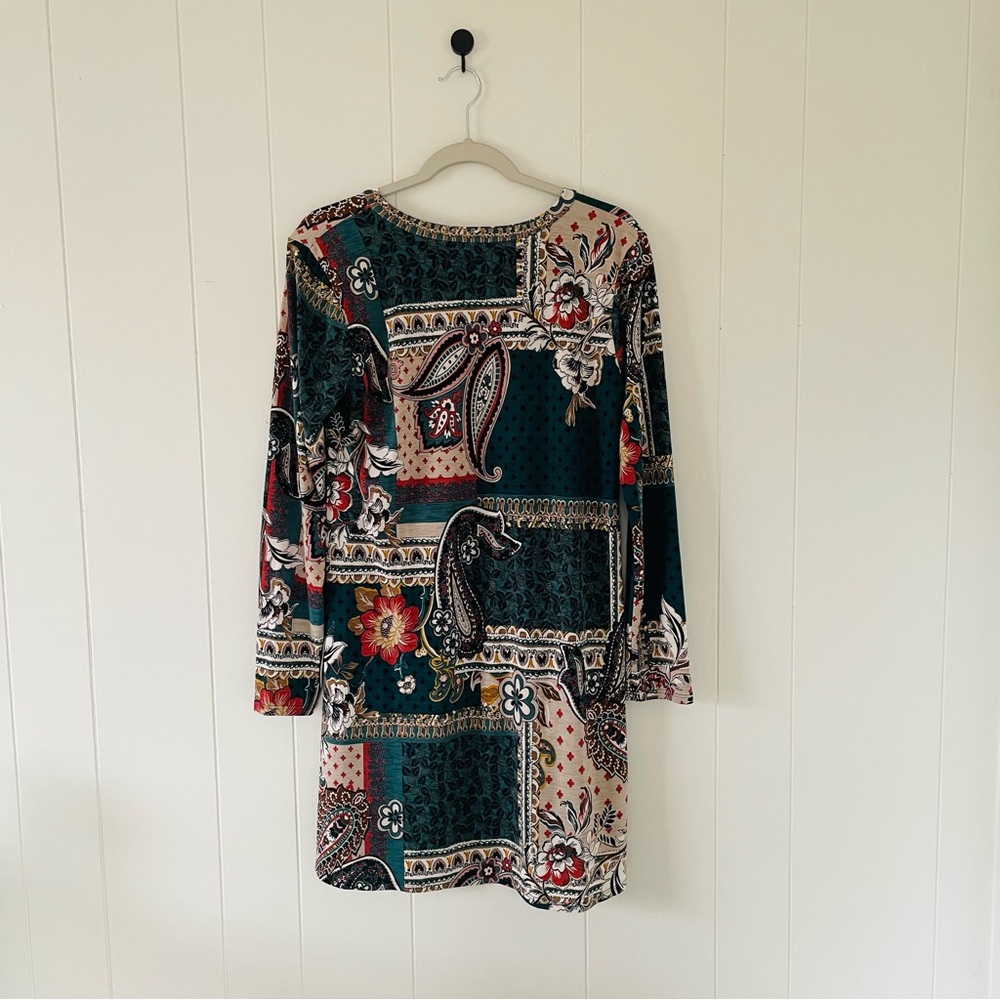 Heimish Usa Multicolor Patchwork Long Sleeve Dress - image 6